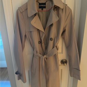 Express Women's Beige Trench Coat - Vintage 2011